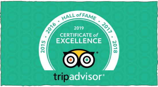 TripAdvisor Hall of Fame 5 Consecutive Years